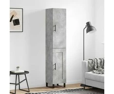 Komoda, betono pilkos spalvos, 34,5x34x180cm, apdirbta mediena