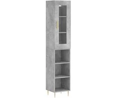 Komoda, betono pilkos spalvos, 34,5x34x180cm, apdirbta mediena
