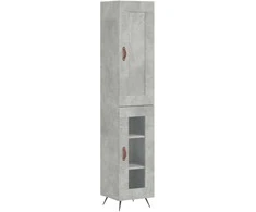 Komoda, betono pilkos spalvos, 34,5x34x180cm, apdirbta mediena