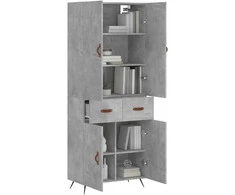Komoda, betono pilkos spalvos, 69,5x34x180cm, apdirbta mediena