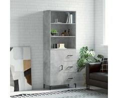 Komoda, betono pilkos spalvos, 69,5x34x180cm, apdirbta mediena