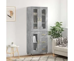 Komoda, betono pilkos spalvos, 69,5x34x180cm, apdirbta mediena