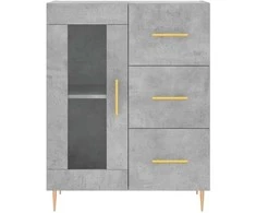 Komoda, betono pilkos spalvos, 69,5x34x180cm, apdirbta mediena