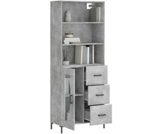 Komoda, betono pilkos spalvos, 69,5x34x180cm, apdirbta mediena
