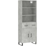Komoda, betono pilkos spalvos, 69,5x34x180cm, apdirbta mediena