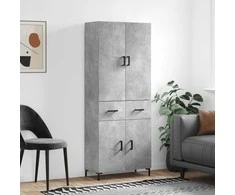 Komoda, betono pilkos spalvos, 69,5x34x180cm, apdirbta mediena