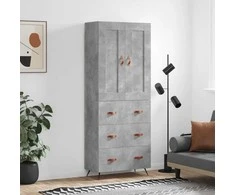 Komoda, betono pilkos spalvos, 69,5x34x180cm, apdirbta mediena
