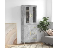 Komoda, betono pilkos spalvos, 69,5x34x180cm, apdirbta mediena