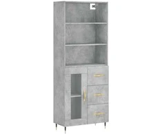 Komoda, betono pilkos spalvos, 69,5x34x180cm, apdirbta mediena