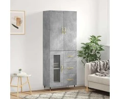 Komoda, betono pilkos spalvos, 69,5x34x180cm, apdirbta mediena