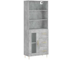 Komoda, betono pilkos spalvos, 69,5x34x180cm, apdirbta mediena