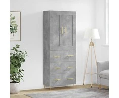 Komoda, betono pilkos spalvos, 69,5x34x180cm, apdirbta mediena