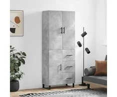 Komoda, betono pilkos spalvos, 69,5x34x180cm, apdirbta mediena