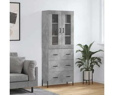 Komoda, betono pilkos spalvos, 69,5x34x180cm, apdirbta mediena