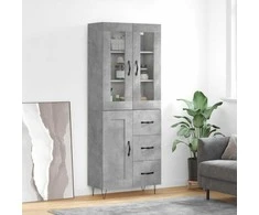 Komoda, betono pilkos spalvos, 69,5x34x180cm, apdirbta mediena