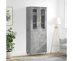 Komoda, betono pilkos spalvos, 69,5x34x180cm, apdirbta mediena
