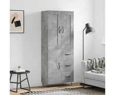 Komoda, betono pilkos spalvos, 69,5x34x180cm, apdirbta mediena