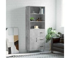 Komoda, betono pilkos spalvos, 69,5x34x180cm, apdirbta mediena