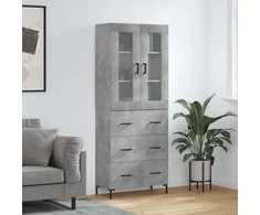 Komoda, betono pilkos spalvos, 69,5x34x180cm, apdirbta mediena