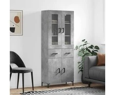 Komoda, betono pilkos spalvos, 69,5x34x180cm, apdirbta mediena