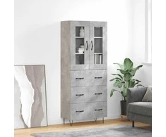 Komoda, betono pilkos spalvos, 69,5x34x180cm, apdirbta mediena