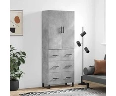 Komoda, betono pilkos spalvos, 69,5x34x180cm, apdirbta mediena