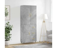 Komoda, betono pilkos spalvos, 69,5x34x180cm, apdirbta mediena