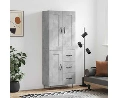 Komoda, betono pilkos spalvos, 69,5x34x180cm, apdirbta mediena