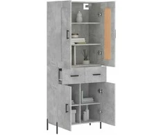 Komoda, betono pilkos spalvos, 69,5x34x180cm, apdirbta mediena