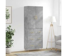 Komoda, betono pilkos spalvos, 69,5x34x180cm, apdirbta mediena