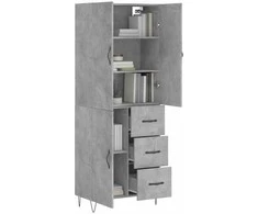 Komoda, betono pilkos spalvos, 69,5x34x180cm, apdirbta mediena