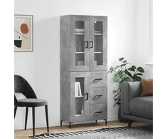 Komoda, betono pilkos spalvos, 69,5x34x180cm, apdirbta mediena