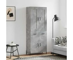 Komoda, betono pilkos spalvos, 69,5x34x180cm, apdirbta mediena