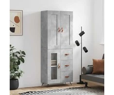 Komoda, betono pilkos spalvos, 69,5x34x180cm, apdirbta mediena