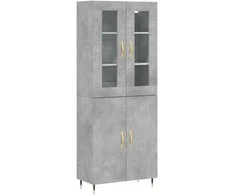 Komoda, betono pilkos spalvos, 69,5x34x180cm, apdirbta mediena