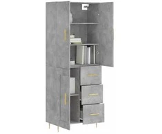Komoda, betono pilkos spalvos, 69,5x34x180cm, apdirbta mediena