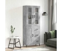 Komoda, betono pilkos spalvos, 69,5x34x180cm, apdirbta mediena