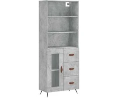 Komoda, betono pilkos spalvos, 69,5x34x180cm, apdirbta mediena