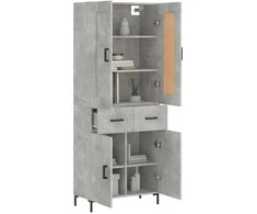 Komoda, betono pilkos spalvos, 69,5x34x180cm, apdirbta mediena