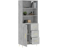 Komoda, betono pilkos spalvos, 69,5x34x180cm, apdirbta mediena