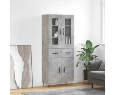 Komoda, betono pilkos spalvos, 69,5x34x180cm, apdirbta mediena