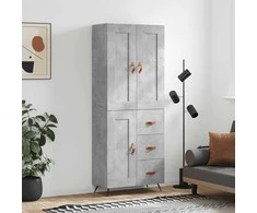 Komoda, betono pilkos spalvos, 69,5x34x180cm, apdirbta mediena