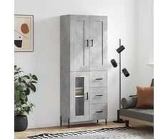 Komoda, betono pilkos spalvos, 69,5x34x180cm, apdirbta mediena