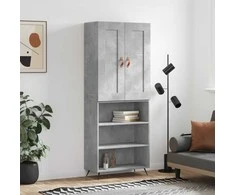 Komoda, betono pilkos spalvos, 69,5x34x180cm, apdirbta mediena