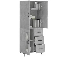 Komoda, betono pilkos spalvos, 69,5x34x180cm, apdirbta mediena