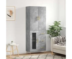 Komoda, betono pilkos spalvos, 69,5x34x180cm, apdirbta mediena