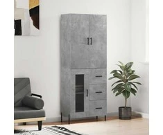 Komoda, betono pilkos spalvos, 69,5x34x180cm, apdirbta mediena