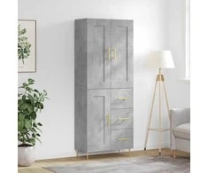 Komoda, betono pilkos spalvos, 69,5x34x180cm, apdirbta mediena