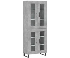 Komoda, betono pilkos spalvos, 69,5x34x180cm, apdirbta mediena