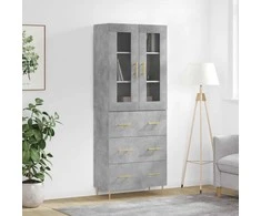 Komoda, betono pilkos spalvos, 69,5x34x180cm, apdirbta mediena